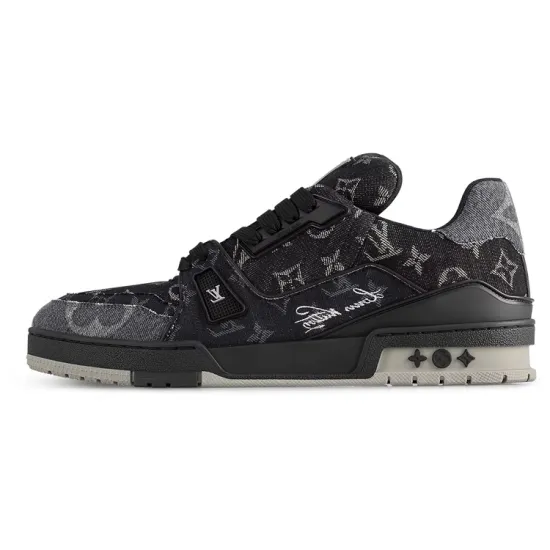 LOUIS VUITTON Trainer Skateboard Shoes Unisex Low-Top Black