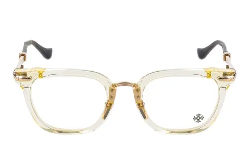 Chrome Hearts Plate And Metal Irregular Shape Eyeglass Frames Unisex Gold