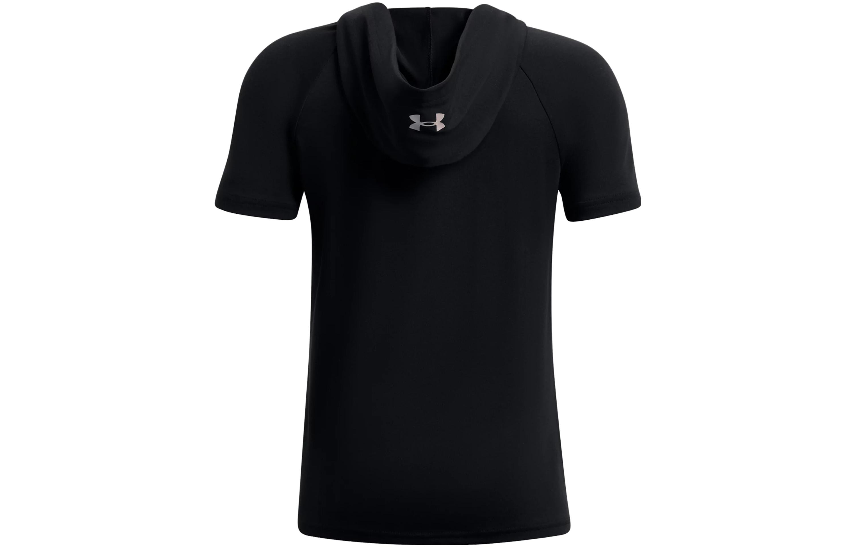 Детское худи Under Armour Under Armour Project Rock Heavyweight Cotton Short Sleeve Hoodie (черное) — фото 2