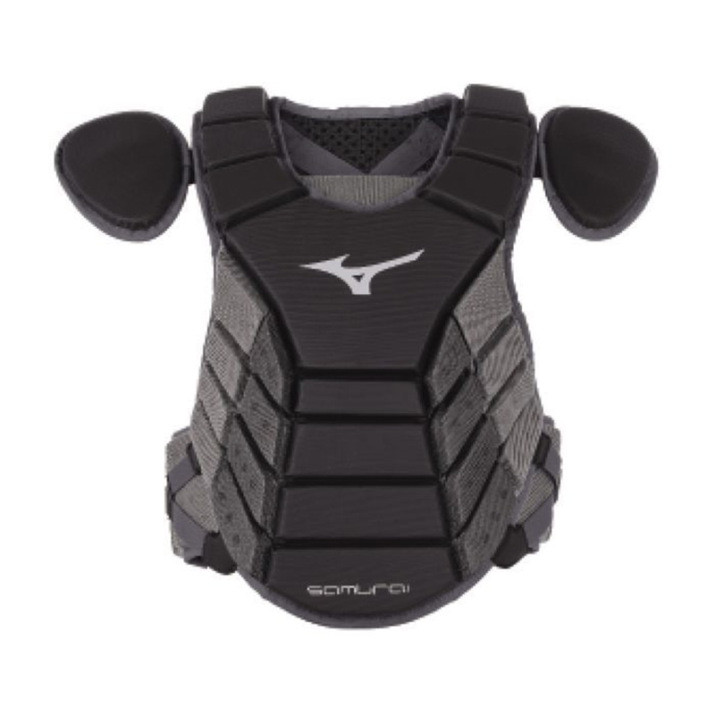 Mizuno Chest Protection Polypropylene EVA Foam, Polyester Fiber, Nylon, Synthetic Leather Unisex Black Gray