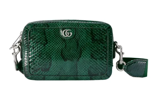 GUCCI Python Skin Crossbody Bag, Shoulder Bag Men's Dark Green