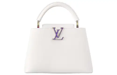 LOUIS VUITTON Capucines Taurillon Leather Shoulder Bag, Crossbody Bag, Handbag Small Women's White
