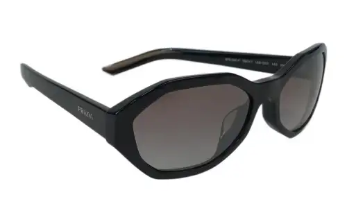 PRADA Acetate Irregular Shape Sunglasses Unisex Black