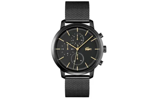 LACOSTE Wrist Watches Quartz Movement Stainless Steel Strap 44mm Black Dial Men's Watches ['50', 149262]m Waterproof