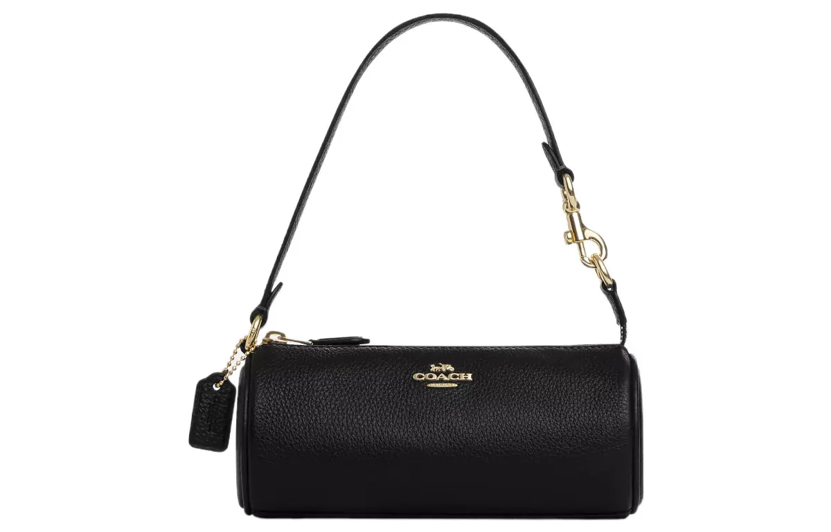 COACH Nolita Refined Pebbled Leather Handbag, Shoulder Bag Small Women's Black