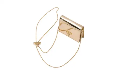 PRADA Leather Shoulder Bag, Crossbody Bag, Wallet Regular Women's Platinum