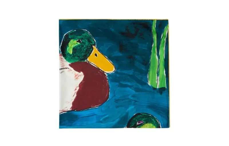 Burberry duck-print silk scarf