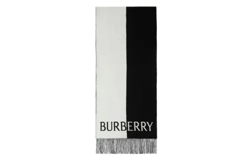 Burberry Wool Cashmere Knit Scarves Men's Black