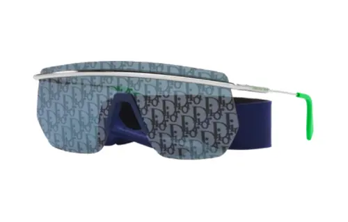 DIOR Metal Irregular Shape Sunglasses Men's Silver