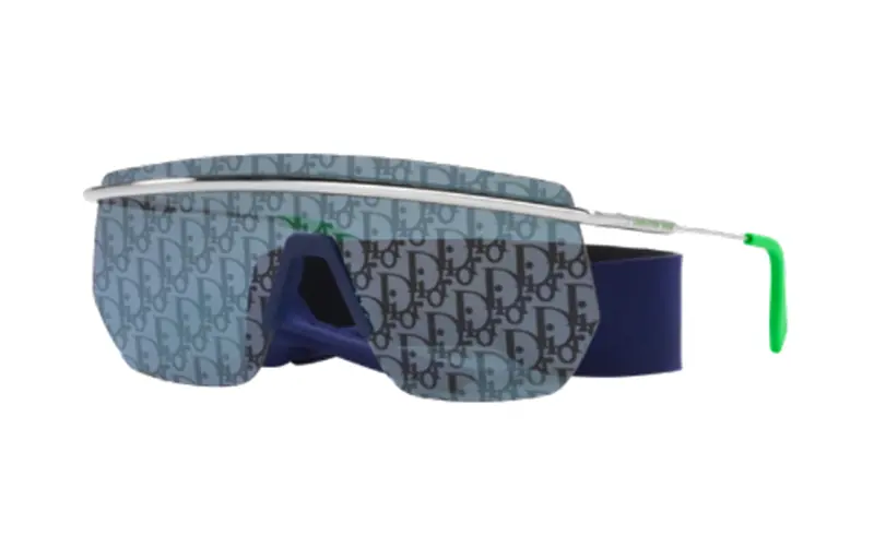 DIOR Metal Irregular Shape Sunglasses Men's Silver