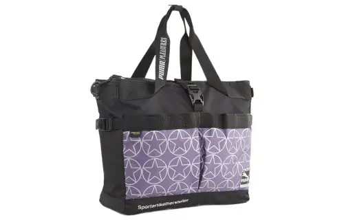 PUMA Polyester Handbag Women's Black Purple Charcoal
