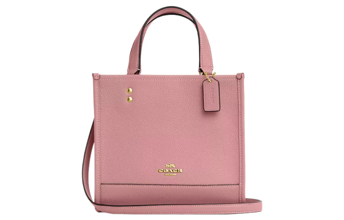 COACH Dempsey Leather Sheet Music Bag, Tote Bag, Shopping Bag, Shoulder Bag, Crossbody Bag, Handbag Small Women's Pink