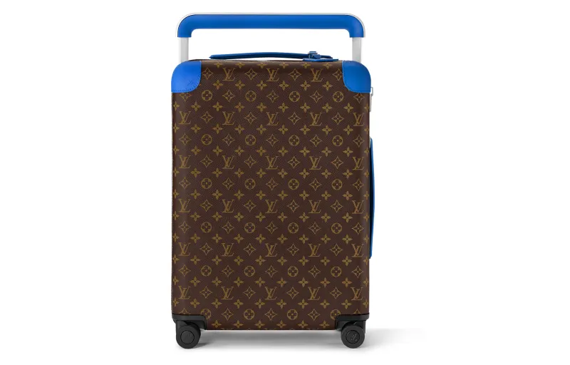 LOUIS VUITTON Horizon Coated Canvas With Cow Leather Trim Suitcase Luggage 20 Inch Men's Brown & Blue