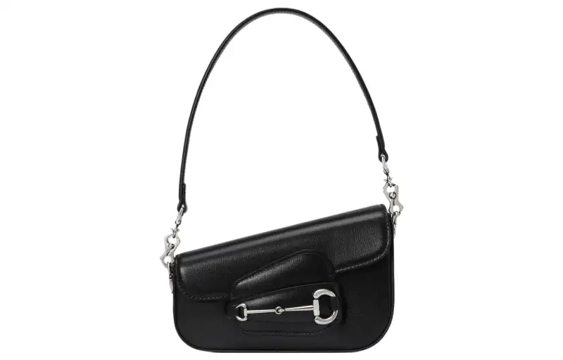 GUCCI Horsebit 1955 Recycled Resource Plant Material Handbag, Shoulder Bag Women's Black