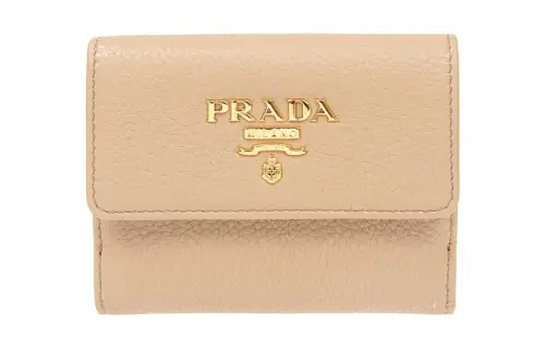 PRADA Calfskin Wallet Women's Almond