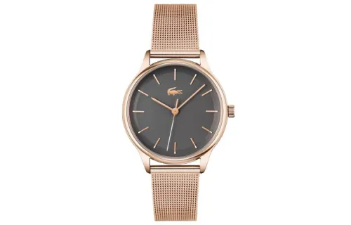 LACOSTE Wrist Watches Quartz Movement Stainless Steel Strap 34mm Gray Dial Women's Watch 30m Water Resistant