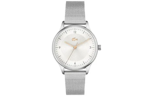 LACOSTE Wrist Watches Quartz Movement Stainless Steel Strap 34mm Silver Dial Women's Watch 30m Waterproof