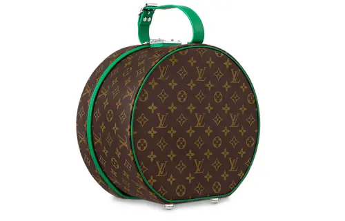LOUIS VUITTON Monogram Coated Canvas Storage Box Regular Unisex Brown & Green