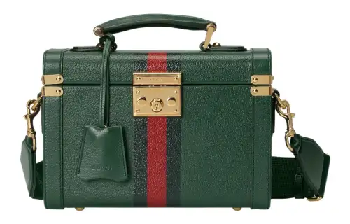 GUCCI Leather Shoulder Bag, Crossbody Bag, Handbag, Makeup Bag Regular Women's Green