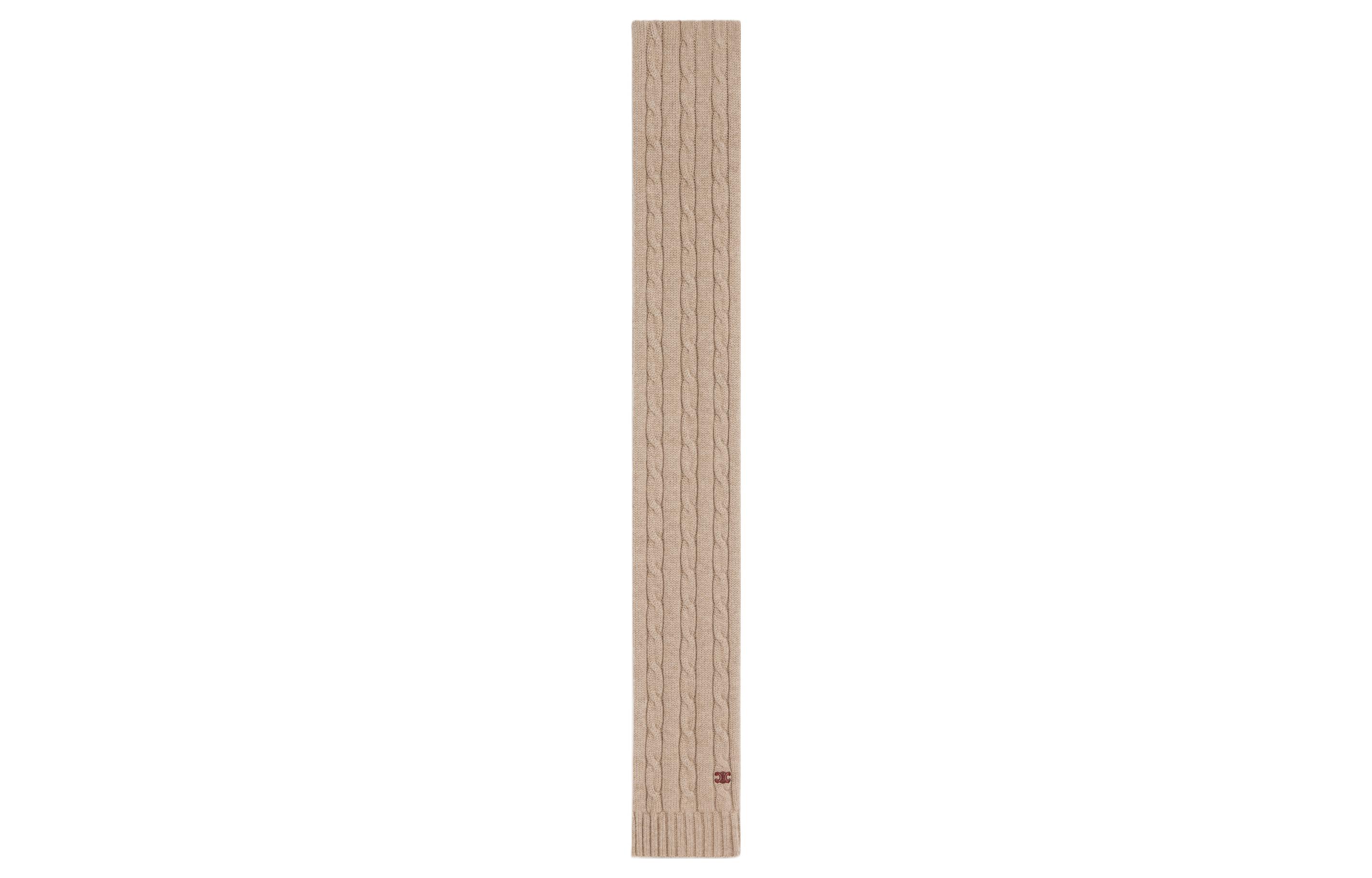 CELINE Cable knit Triomphe Scarf In Cashmere