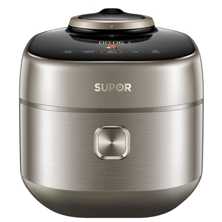 SUPOR Supor Electric Pressure Cooker 5L Stainless Steel Spherical Kettle Intelligent Pressure Cooker 2200W 6 Minutes Quick Dishes 100 (Champagne Color) SY-50FH76Q