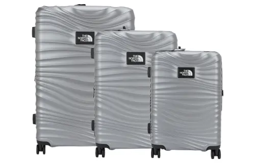 THE NORTH FACE Polycarbonate Suitcase Luggage 20 Inch, 24 Inch, 28 Inch Unisex Silver