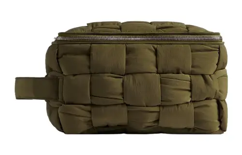 Bottega Veneta Zip Closure Polyamide Travel Bag Men's Mud