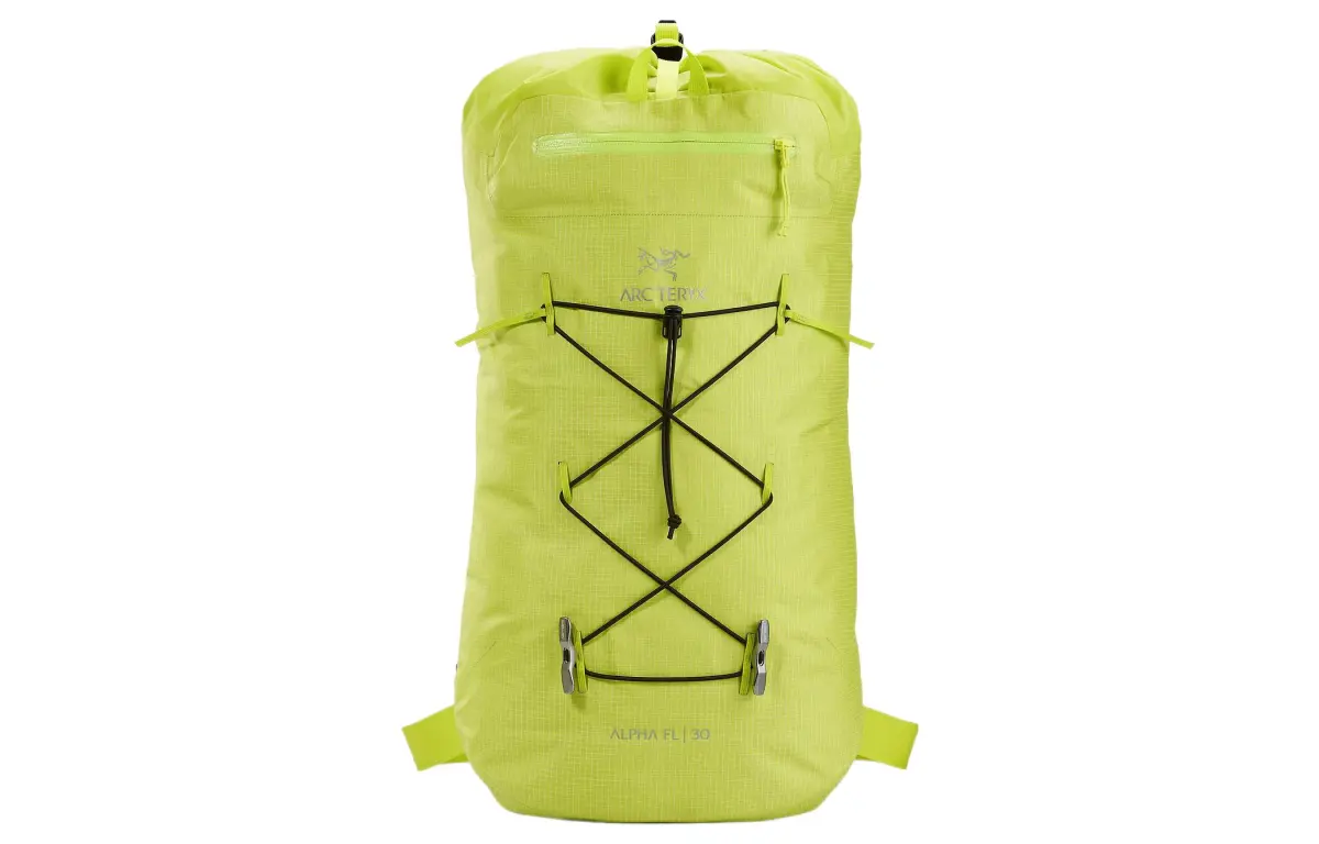 Arc'teryx ALPHA FL 30L Mountaineering Bag Backpack Outdoor Bag Nylon Dark Sprint Green Unisex