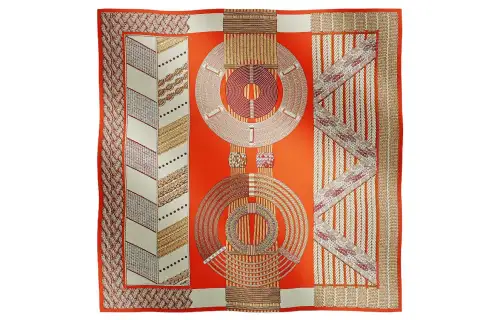 HERMES Tressage Shawls Women's Orange