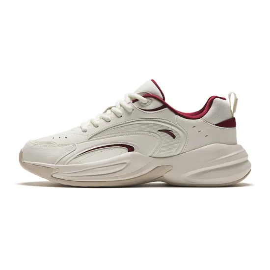 ANTA Chunky Sneakers Men Low-Top White Red