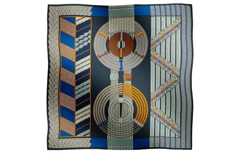 HERMES Tressage Knit Scarves Unisex Multicolor