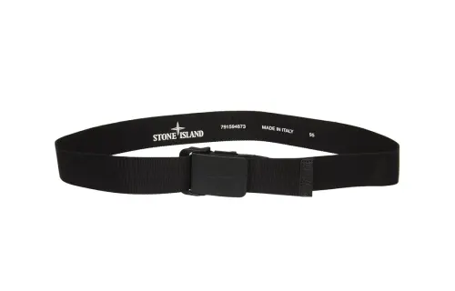 STONE ISLAND Polyester Leather Belts Men's Black Width 3.5CM