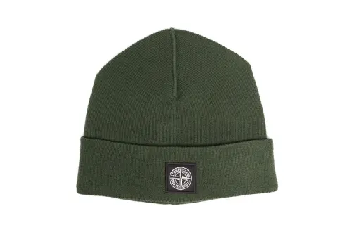 STONE ISLAND Junior Logo-patch Wool Beanie
