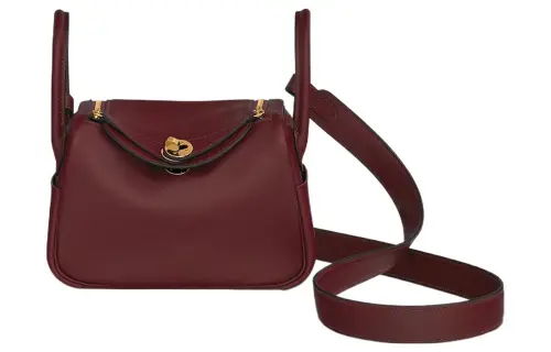 HERMES Lindy Swift Calfskin Handbag 19 Women's 55 Rouge H Hermes Red