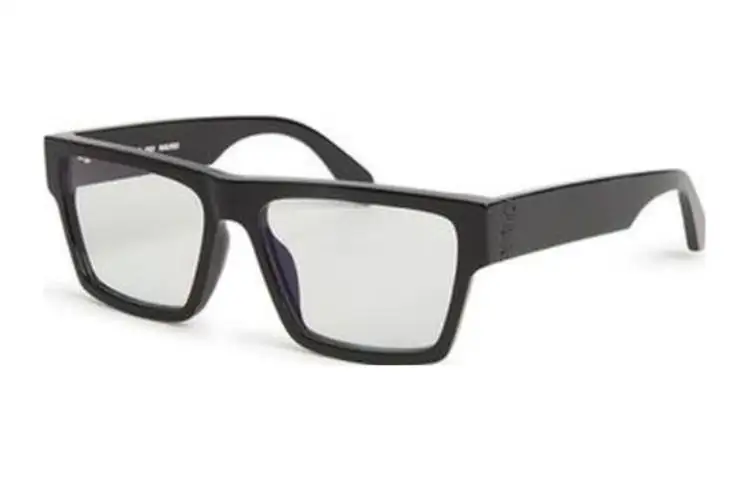 OFF WHITE Acetate Irregular Shape Eyeglass Frames Unisex Black