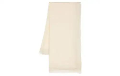 Off- fringed-edge fine-knit scarf