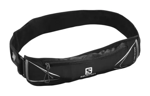 SALOMON 3.9L Zip Closure Fanny Pack Outdoor Bag Nylon Black Men's