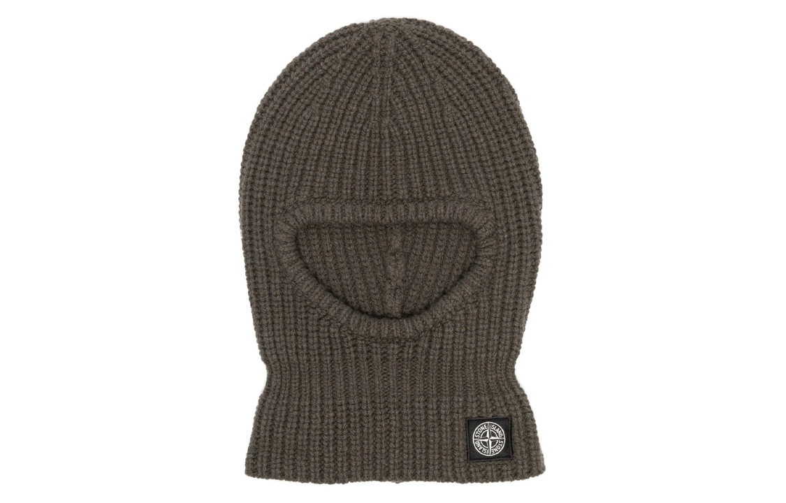 STONE ISLAND Stone Island Compass Pattern Velvet Hat/Balaclava Unisex Couple Style Gray Green