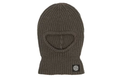 STONE ISLAND Stone Island Compass Pattern Velvet Hat/Balaclava Unisex Couple Style Gray Green