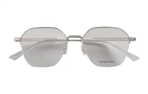 Bottega Veneta Metal Irregular Shape Sunglasses Women's Silver