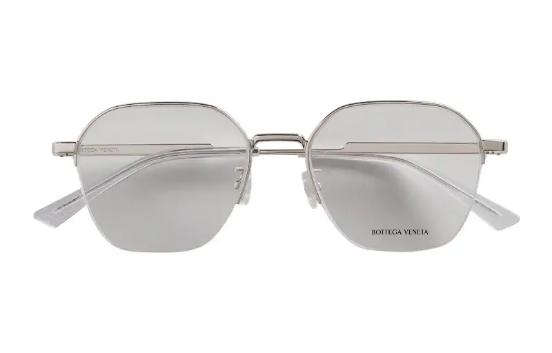 Bottega Veneta Metal Irregular Shape Sunglasses Women's Silver