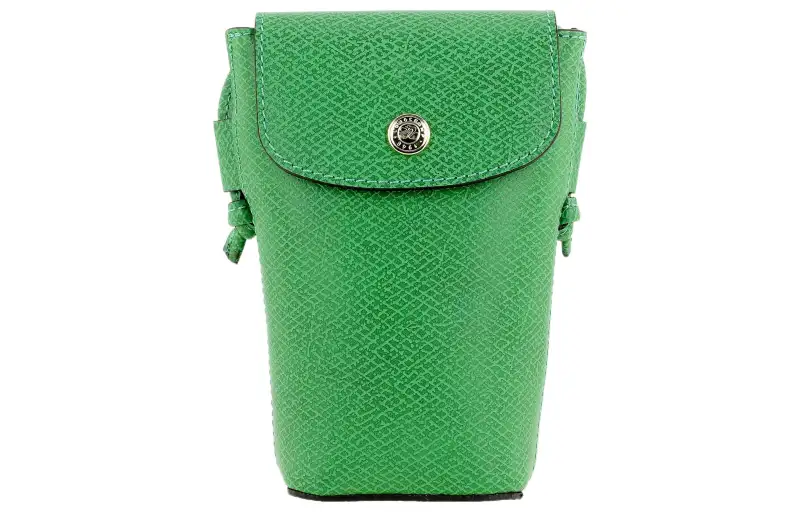 LONGCHAMP Logo embossed Leather Phone Case