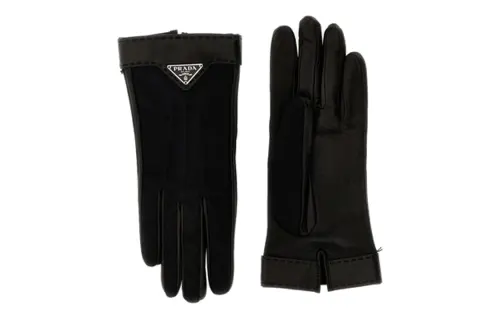 PRADA Logo Plaque Gloves