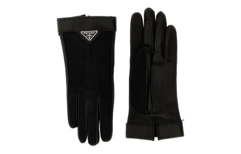 PRADA Logo Plaque Gloves