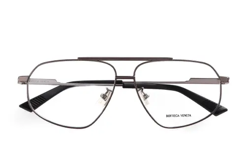 Bottega Veneta Acetate Metal Aviator Eyeglass Frames Men's Light Gray