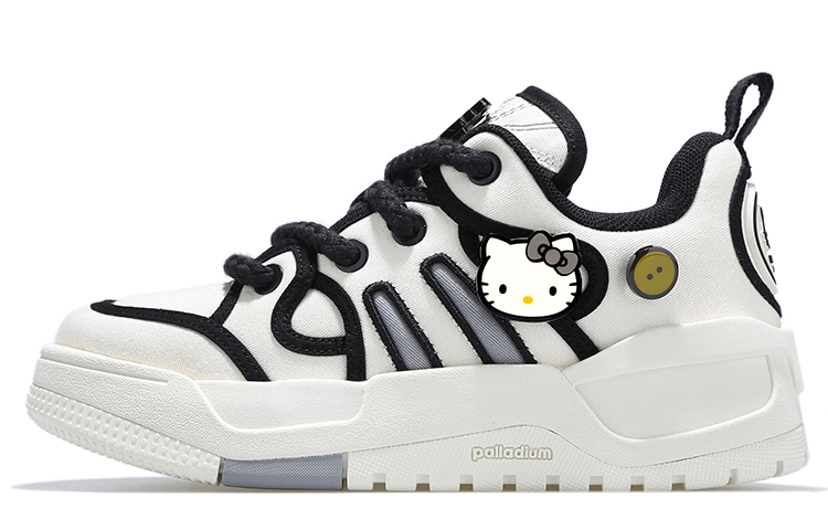 Hello Kitty x palladium нескользящие Износостойкий с низким вырезом панель обувь женский белый черный Пепел