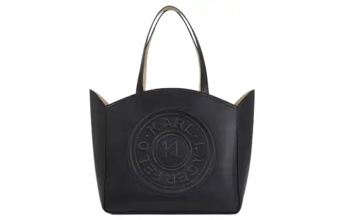 KARL LAGERFELD / Karl Lagerfeld Jeans Cow Leather Tote Bag, Shopping Bag, Shoulder Bag, Handbag Large Women's Black