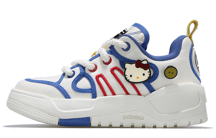 Hello Kitty x palladium нескользящие Износостойкий с низким вырезом панель обувь женский белый синий красный