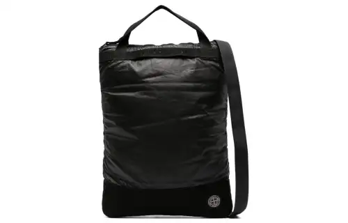 STONE ISLAND Canvas Shoulder Bag, Crossbody Bag, Handbag Regular Men's Black