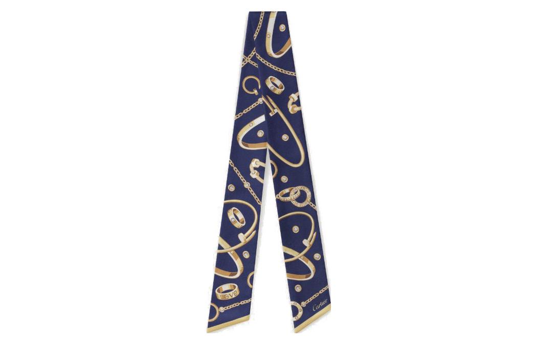 CARTIER Silk Scarves Women's Blue